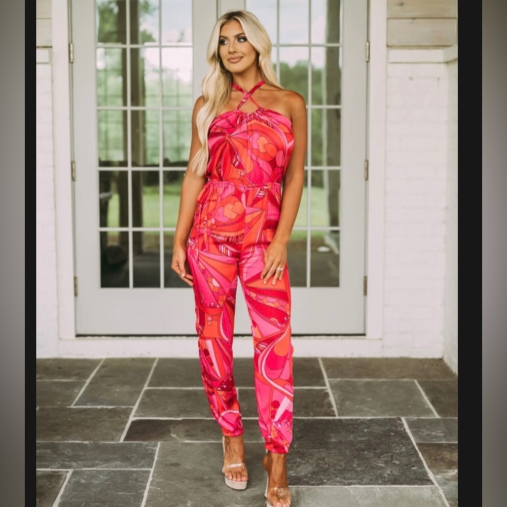Printed Halter Neck Jumpsuit